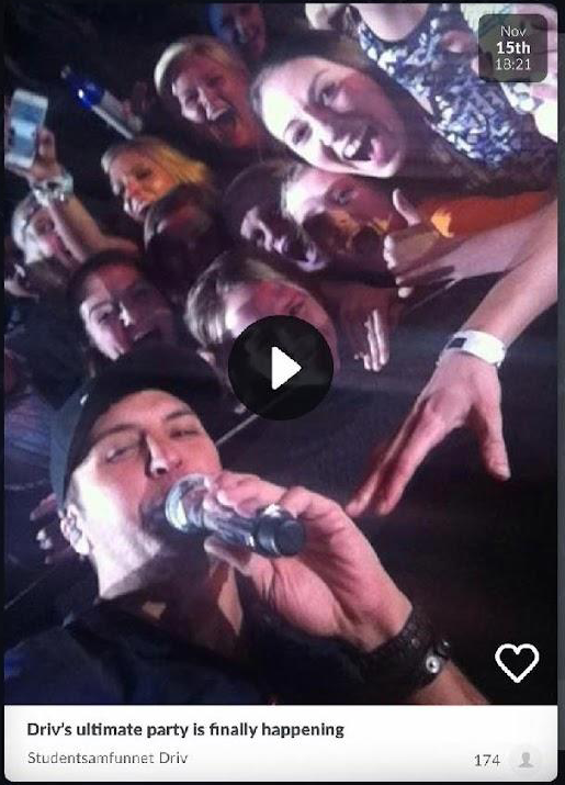 Live-video fra et event i Happens